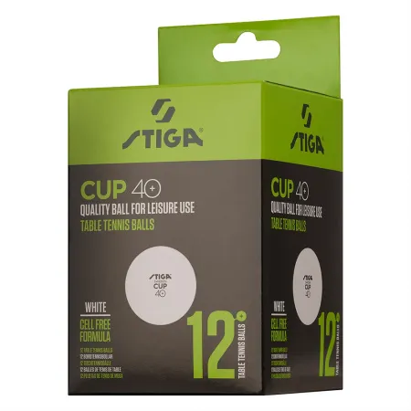 Мяч для наст. тенниса Stiga Cup ABS, 1110-2510-12, диам.40+мм, пластик, упак. 12 шт, белый за 1&nbsp;774.80 ₽ купить в Сургуте