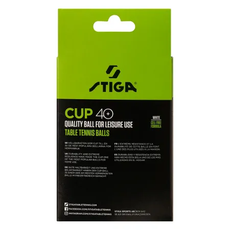 Мяч для наст. тенниса Stiga Cup ABS, 1110-2510-12, диам.40+мм, пластик, упак. 12 шт, белый за 1&nbsp;774.80 ₽ купить в Сургуте