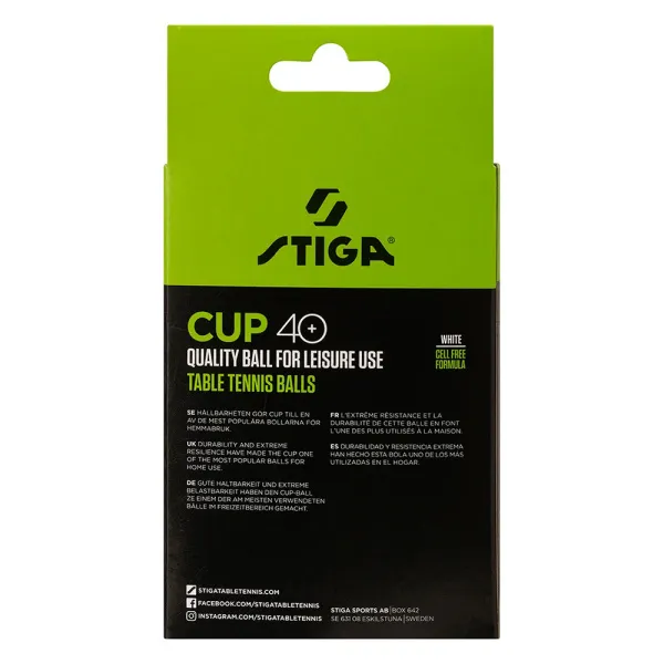 Мяч для наст. тенниса Stiga Cup ABS, 1110-2510-12, диам.40+мм, пластик, упак. 12 шт, белый за 1&nbsp;774.80 ₽ в Сургуте