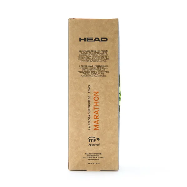Мяч теннисный HEAD Marathon 3B, 578183, крафт. упак.3шт, без давления, фетр, нат.резина,желтый за 1&nbsp;055.70 ₽ в Сургуте