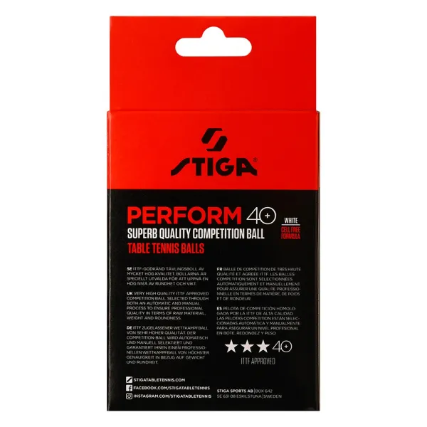 Мяч для наст. тенниса Stiga Perform 3***, 40+, 1113-2110-06, пластик, ITTF Appr., уп.6 шт, бел за 2&nbsp;121.60 ₽ в Сургуте