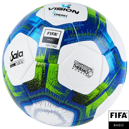 Мяч футзал. VISION Target, FS324094, FIFA Basic, р.4, 32 п. PU, 3 подкл.сл, термосшивка, бело-синий за 3&nbsp;519 ₽ купить в Сургуте