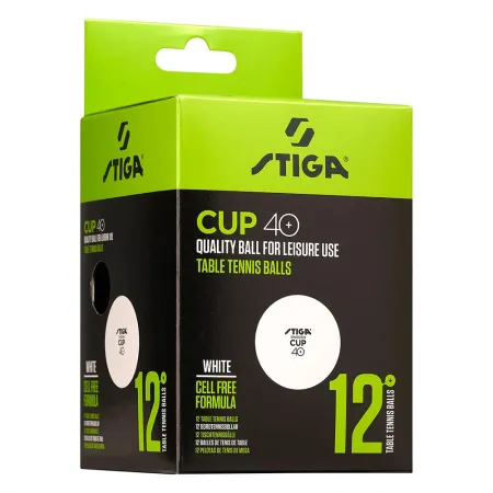 Мяч для наст. тенниса Stiga Cup ABS, 1110-2510-12, диам.40+мм, пластик, упак. 12 шт, белый за 1&nbsp;774.80 ₽ купить в Сургуте