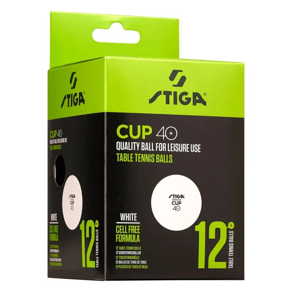 Мяч для наст. тенниса Stiga Cup ABS, 1110-2510-12, диам.40+мм, пластик, упак. 12 шт, белый за 1&nbsp;774.80 ₽ в Сургуте