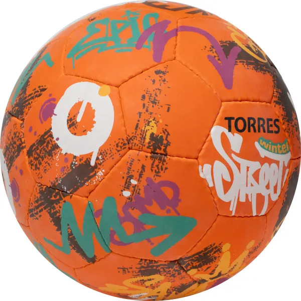 Мяч футб. TORRES Winter Street, F023285, р.5, 32 пан, рез, 4 подкл. слоя, руч. сшив,оранж-мультик. за 2&nbsp;713.20 ₽ в Сургуте