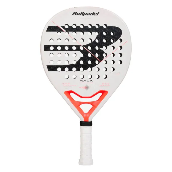 Ракетка для падела BULLPADEL Hack Advance, 494415, для проф. и любит, карбон, бело-черно-оранжевый