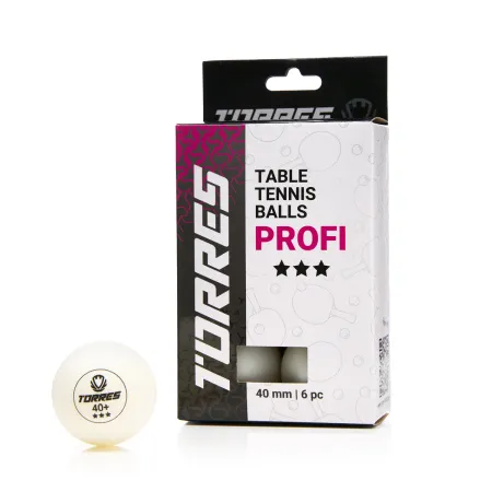 Мяч для наст. тенниса TORRES Profi 3*, TT23012, диам. 40+мм, упак. 6 шт, белый за 338.30 ₽ купить в Сургуте
