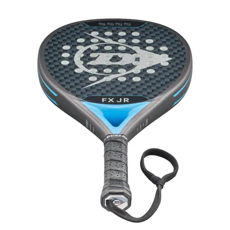 Ракетка для падела Dunlop FX Jr, 10370738, для юниоров, гибрид, графит, черно-голубой за 11&nbsp;019.40 ₽ купить в Сургуте