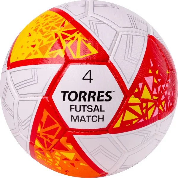 Мяч футзал. TORRES Futsal Match, FS323774, р.4, 32 панели. ПУ,4 подкл.слоя,ручн.сш,бело-крас-жёлт за 2&nbsp;454.80 ₽ в Сургуте