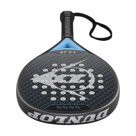 Ракетка для падела Dunlop FX Jr, 10370738, для юниоров, гибрид, графит, черно-голубой за 11&nbsp;019.40 ₽ купить в Сургуте