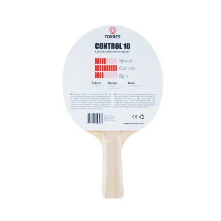 Ракетка для н/т TORRES Control 10, TT0001, для начинающих, накладка 1,5 мм, конич. ручка за 426.70 ₽ купить в Сургуте