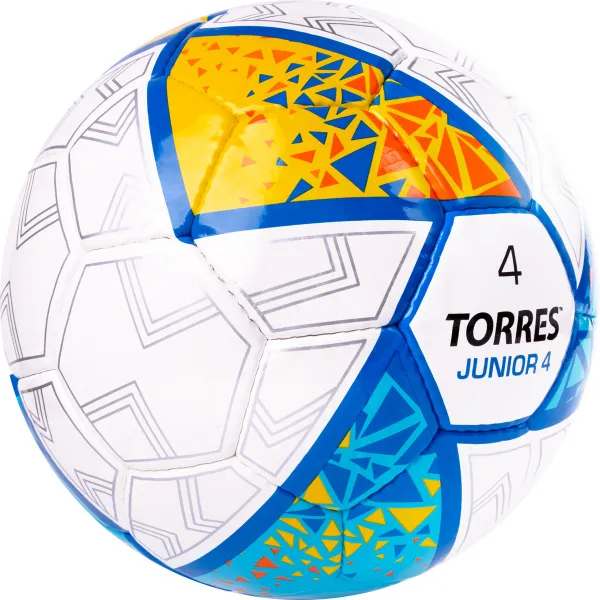 Мяч футб. TORRES Junior-4, F323804, р.4,глянц.ПУ, 4 сл, 32п, руч.сш, бел-жел-гол за 2&nbsp;070.60 ₽ в Сургуте